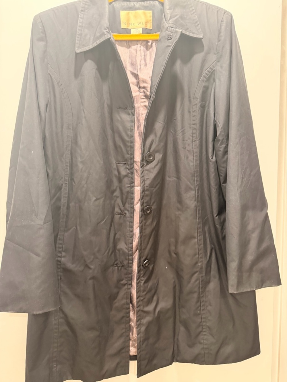 Nine West Black Women's Trench Coat with Light Lining